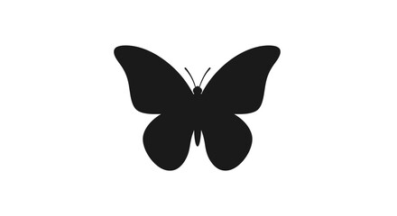 Black butterfly silhouette flying alone. © rohmat