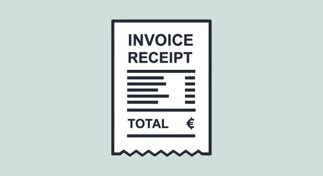Invoice receipt paper document closeup.