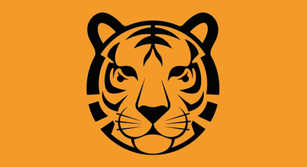 Tiger head with black stripes. © alvin