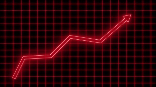 Glowing zigzag arrow showing upward trend animation