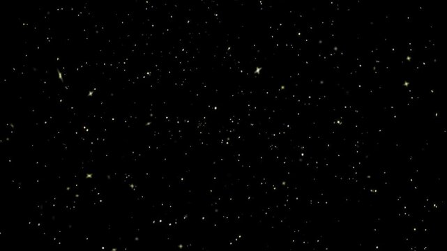 Twinkling Stars Sparkling on Dark Night Sky Background