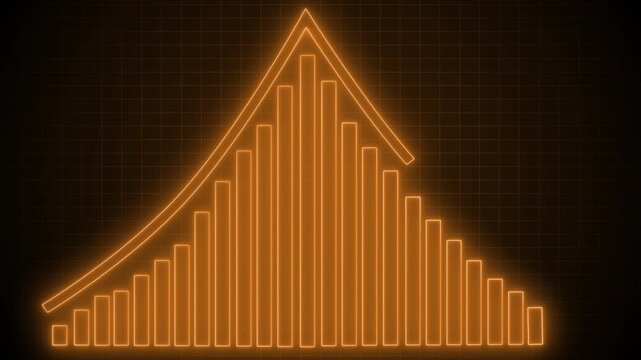 Neon-style glowing age distribution chart vertical bars forming animation