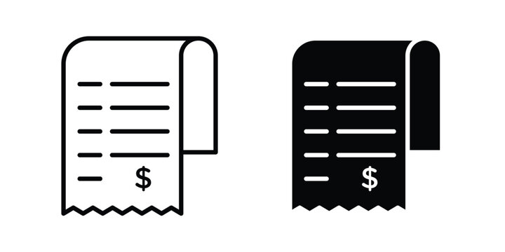 Paper check receipt icon