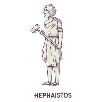 Hephaistos hand drawn gray