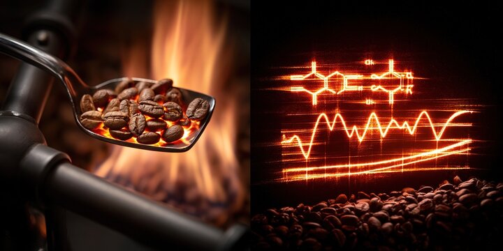 Roasting Coffee Beans in Flames and Analyzing Flavor Profiles with Graphs