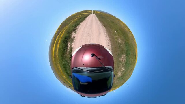 Carrizo Plain National Monument Super Bloom Off Road Driving Plate Tiny Planet 03 California USA