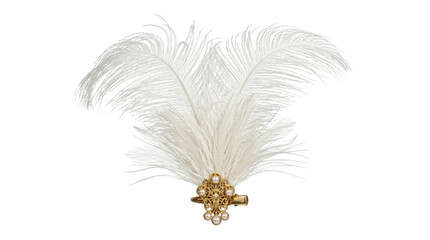 Elegant white ostrich feather hair accessory © BTG