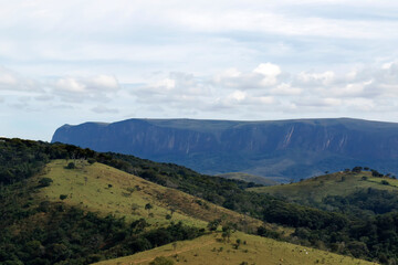 Fototapeta premium Partial View of Serra da Canastra Mountain Range with Majestic Plateau Formation