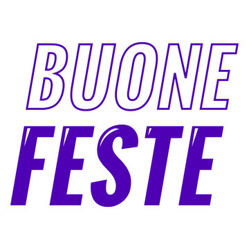 Buone feste text badge 