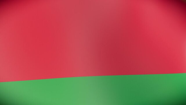 Bright corporate 3D flag of Belarus, seamlessly looping for video backgrounds, rendered on vibrant green screen for chroma key compositing.