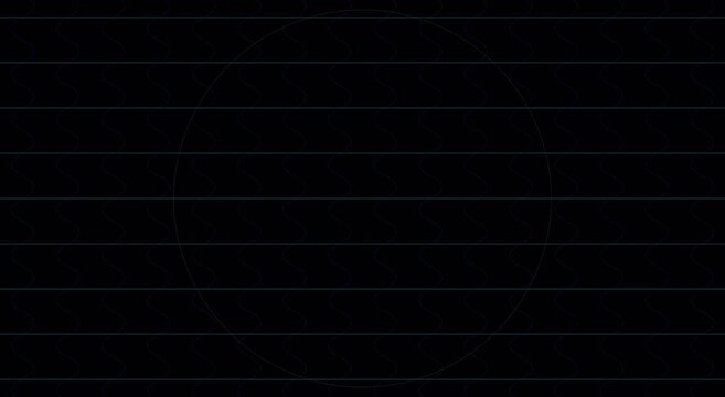 Minimalist dark animation background, with pulsing geometric, wave pattern and, central circle