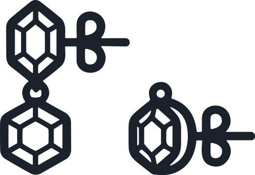 Geometric Gemstone Earrings Icon - Minimalist Jewelry Design