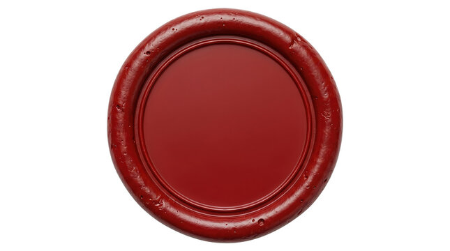 Blank round red wax seal
