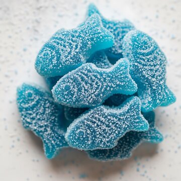 Blue Raspberry Swedish Fish Candy - A Sweet and Sugary Treat.