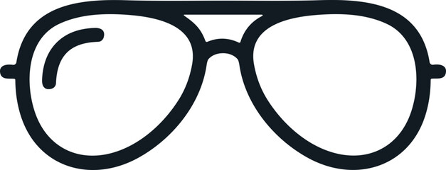 Minimalist aviator sunglasses icon, outline style, isolated on white © kumara