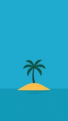 Fototapeta premium Minimalist island paradise wallpaper for mobile phone