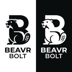 Modern Beaver Logo Design with Bold Typography. © Mr.dexterouz