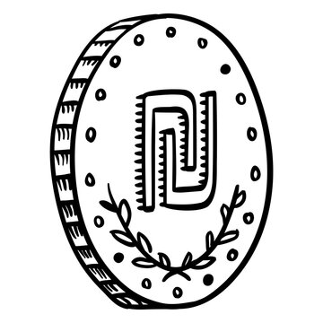 Business finances shekel coin stroke icon