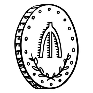 Business finances manat coin stroke icon