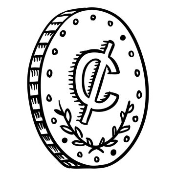 Business finances cedi coin stroke icon