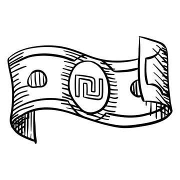 Business finances shekel bill stroke icon
