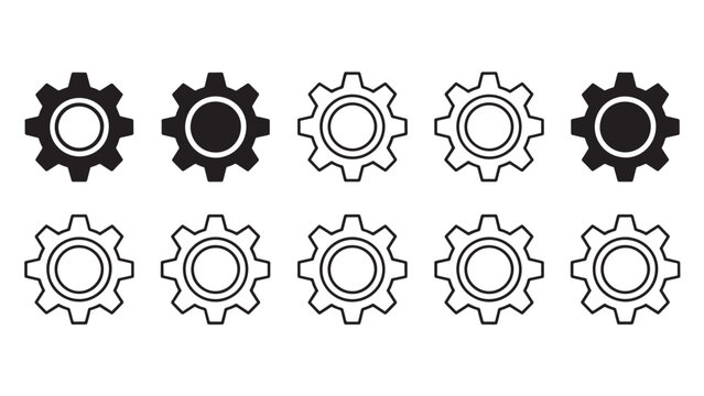 Gear icons pattern collection