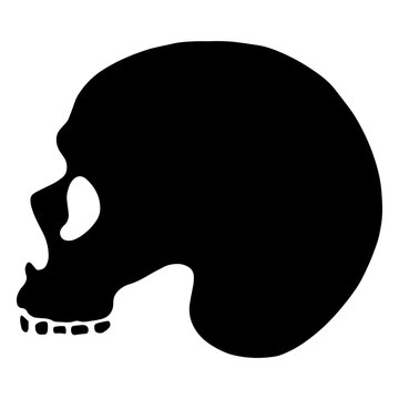 Skull side human body Halloween silhouette