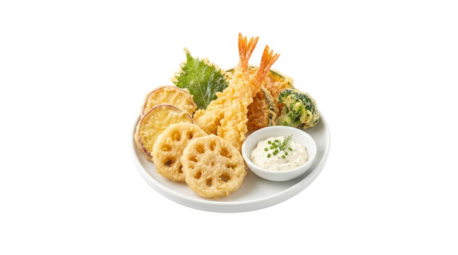 Deep fried seafood on a plate.