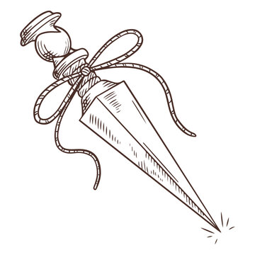 Drawing of wooden dagger