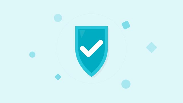 Animated Shield Icon With Checkmark Symbol Representing Data Security