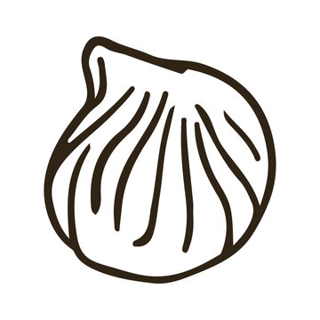 Har gow crystal shrimp dumpling vector illustration doodle