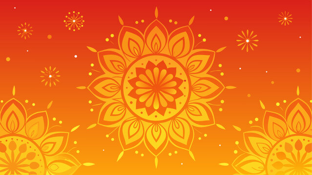 Mandala, floral patterns, gradient background, vector illustrations, decorative elements