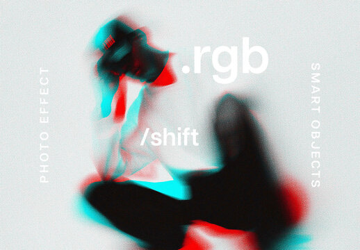 RGB Shift Photo Effect &ndash; Anaglyph for Album Cover & Social Media (PSD)