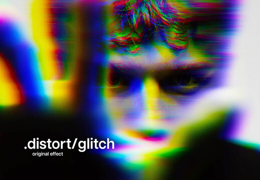 Noise Glitch Photo Effect &ndash; Color Shift for Album Cover & Social Media (PSD)