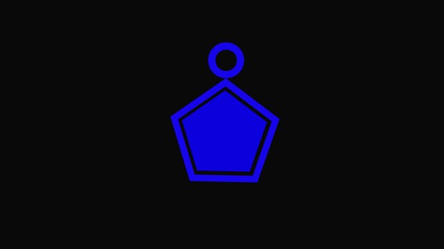 Blue pentagon symbol with inner circle line graphic. Minimalist geometry pentagon symbol for modern technology logo. Animated pentagon symbol design.