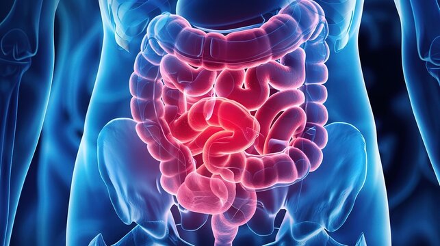 Colorectal cancer: intestinal malignant tumor detected by colonoscopy, with professional diagnosis, surgery and combined therapy for gastroenterology research and medical illustration