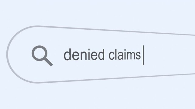 Searching Denied Claims on the Internet, Computer Screen Macro . 4k video animation