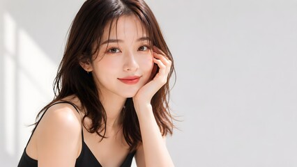 おしゃれなカットモデル女性の美容ポートレート