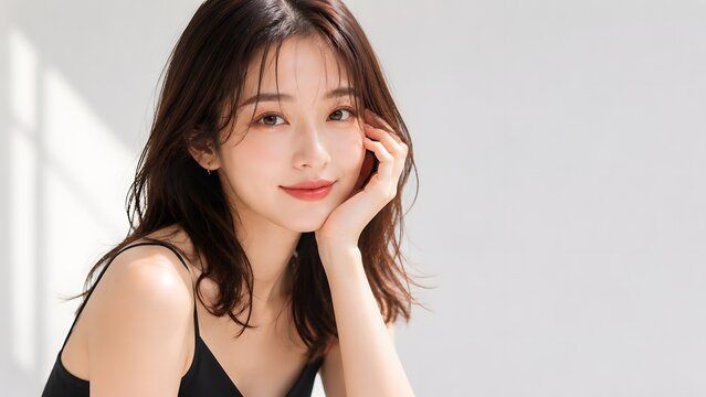 おしゃれなカットモデル女性の美容ポートレート