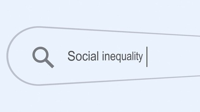 Searching Social Inequality on the Internet, Computer Screen Macro. 4k video animation