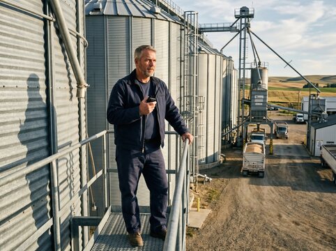 Agricultural cooperative manager by full grain silos export restriction concept