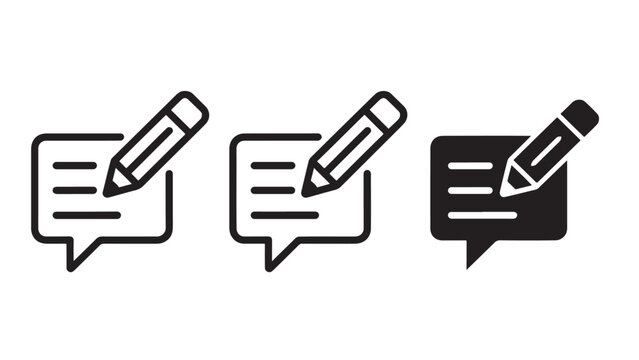 Comment editing icons set