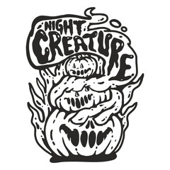 Obraz premium Jack-o'-lantern Halloween monsters