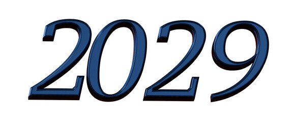 Blue 2029 text on white background, perfect for new year greetings and designs © vegefox.com