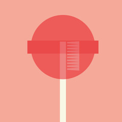Dental Health Concept Illustration of a Lollipop with a Toothbrush Inside
