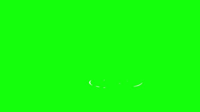 A realistic teal water drop falls from the top and collides with a surface creating a dynamic crown-shaped splash with multiple flying droplets on solid bright lime green background.