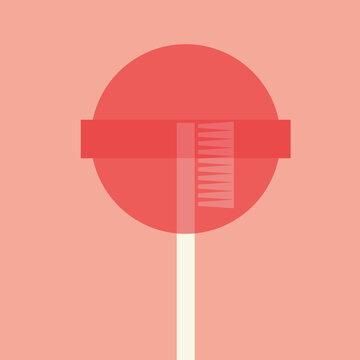 Dental Health Concept Illustration of a Lollipop with a Toothbrush Inside