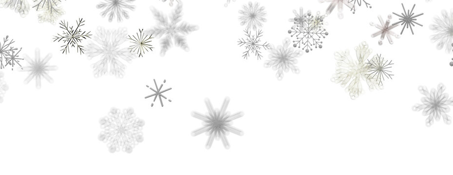 Beautiful delicate snowflakes falling softly creating a winter wonderland atmosphere for holiday cel