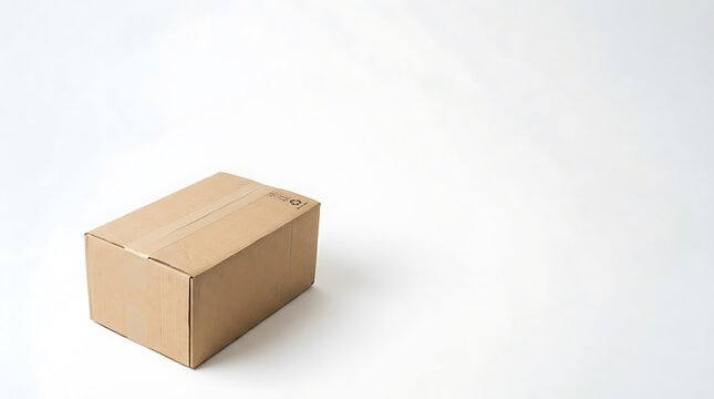 Cardboard Shipping Box Isolated on White Background Ready for Delivery