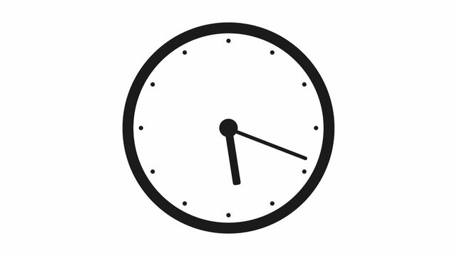 Simple black minimalist wall clock icon isolated on a white background representing punctuality and time management.
